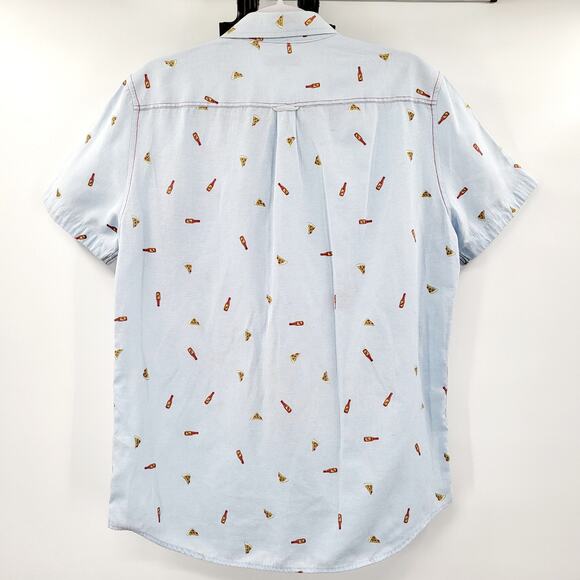 Sovereign Codes Los Angeles Light Blue Pizza & Sauce Button-Up Men's Shirt Sz M - Picture 2 of 9